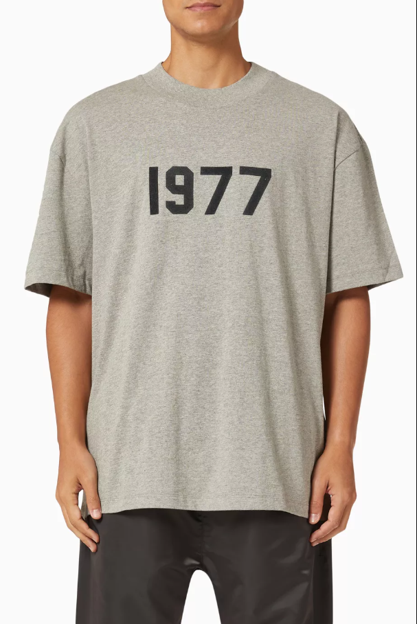 Essentials Fear Of Gods 1977 Iron T-shirt Authentic- Gray