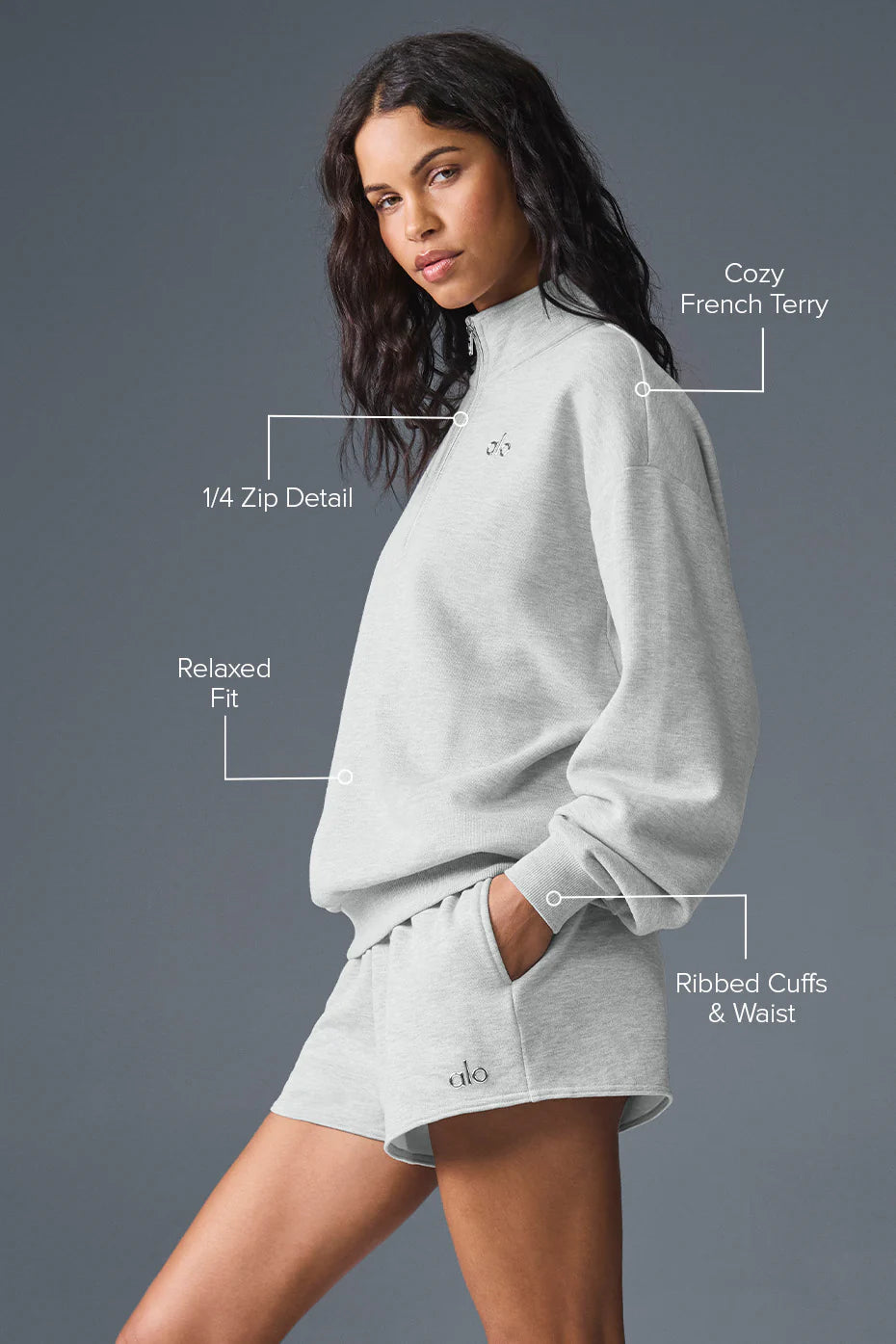 Alo Yoga Accolade Quarter Zip Pullover Sweatshirt - Multiple Colors Available